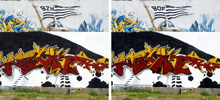 Band 'BOF' asked me to alter the genuine graffiti original to incorporate their name and also the French word BAL